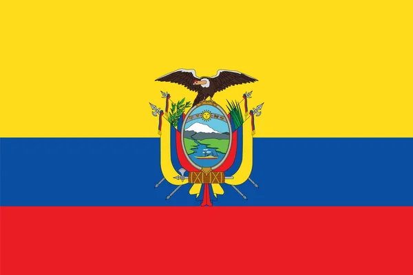 Bandiera vettoriale ufficiale dell'Ecuador — Vettoriale Stock