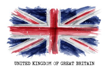 Büyük Britanya (İngiltere) İngiltere bayrağı suluboya resim. Vektör