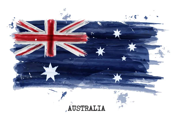 Bandera de pintura acuarela de Australia. Vector — Archivo Imágenes Vectoriales