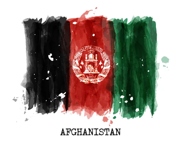 Флаг акварели Афганистана. Вектор — стоковый вектор
