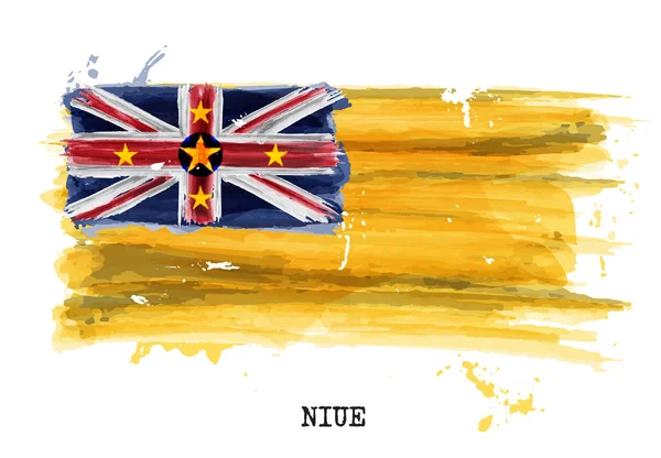 Aquarel vlag van Niue. Vector — Stockvector