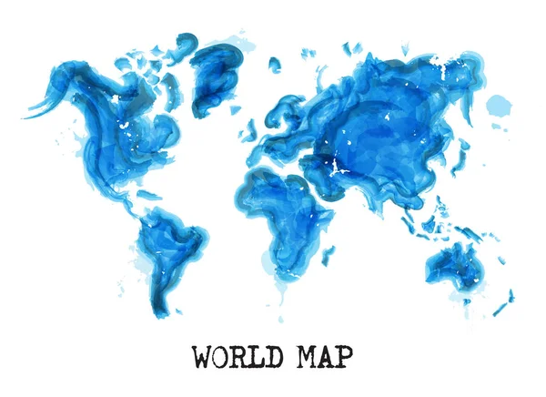 Estilo de pintura aquarela do mapa do mundo (conceito ecológico). Vetor — Vetor de Stock