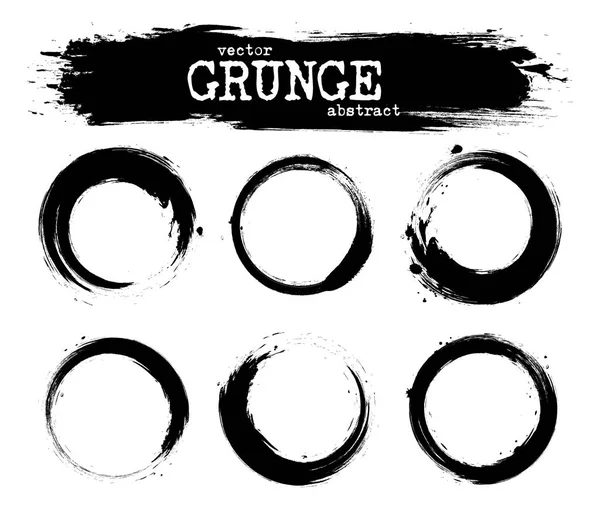 Conjunto de formas de círculo grunge abstratas. Vetor —  Vetores de Stock