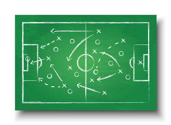 Formation et tactique de coupe de football. Tableau noir avec stratégie de jeu de football. Vecteur pour le tournoi international de championnat du monde 2018 concept — Image vectorielle