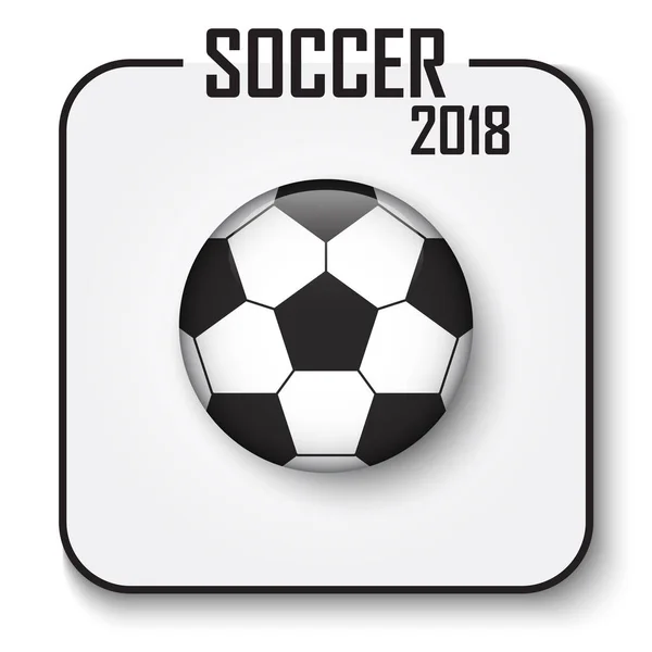 Soccer cup 2018 single icon. Gaya sepak bola Convex dengan bayangan pada latar belakang terisolasi abu-abu. Vektor untuk kejuaraan dunia internasional turnamen - Stok Vektor