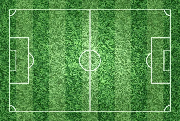 Realistické ilustrace fotbal nebo fotbalové pole s trávník texturu pozadí. Obrázek pro mezinárodní Světové mistrovství turnaj 2018 koncept — Stock fotografie