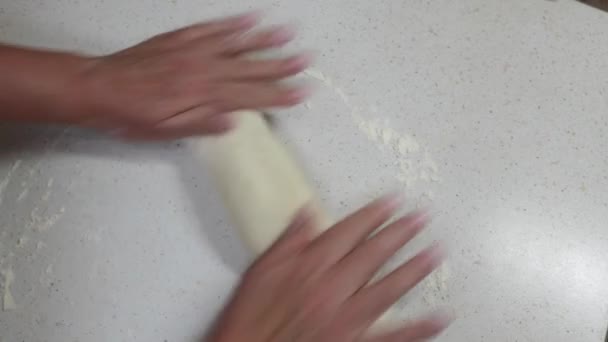 Mani Nonna Impastano Pasta Donna Anni Passa Pasta Impastante Stampaggio — Video Stock