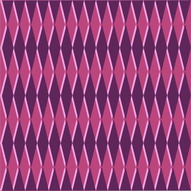 Geometrik desen, eşkenarlar, pembe ve mor üçgenler.