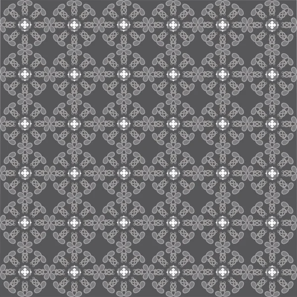 Hintergrund Muster Lockige Linien Und Geometrische Formen Auf Grauem Hintergrund — Stockvektor