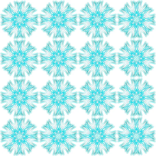 Schönes Durchbrochenes Muster Blau Auf Weißem Hintergrund — Stockvektor