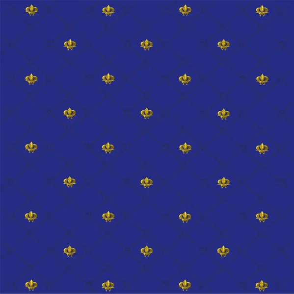 Flor Lis Cor Ouro Fundo Mesa Carruagem Azul Adequado Para — Vetor de Stock