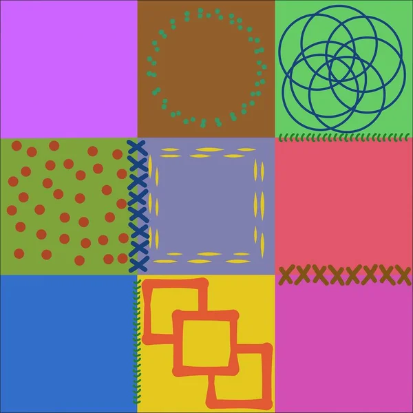 Modèle Carnet Couverture Patchwork Conception Créative Pour Les Produits Imprimés — Image vectorielle