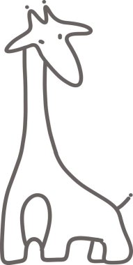 Eskiz, zürafa hatları, gri çizgiler. Logo, favicon, web sitesi simgesi, sembol, renklendirme için uygun