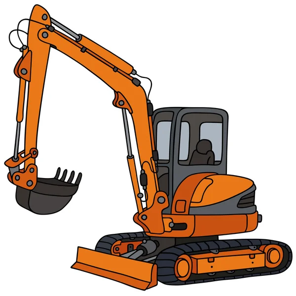 Excavator portocaliu mic — Vector de stoc