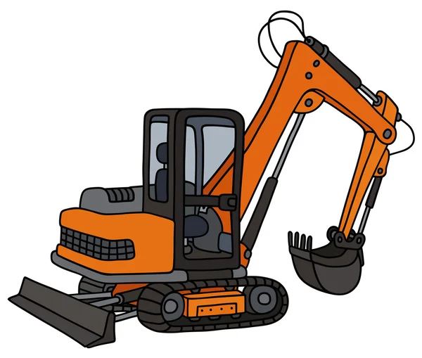 Excavator portocaliu mic — Vector de stoc