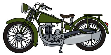 Vintage yeşil motosiklet