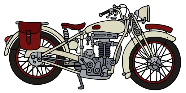 Винтажный белый мотоцикл — стоковый вектор