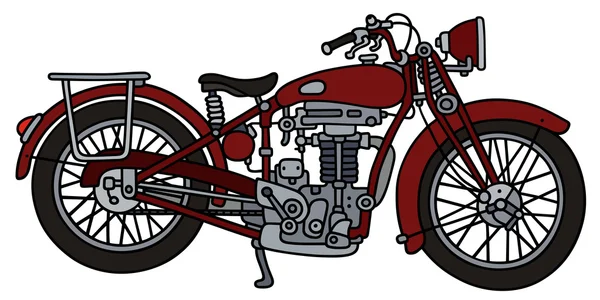 Vintage motocicleta vermelha — Vetor de Stock
