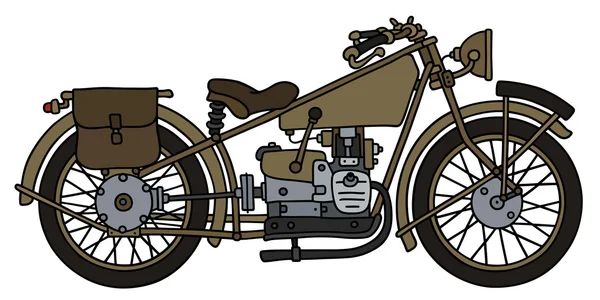 Vintage militaire motorfiets — Stockvector