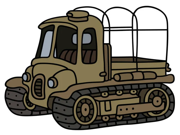 Funny vintage artillery tractor — Stock Vector