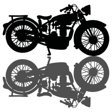Vintage motosiklet silüeti
