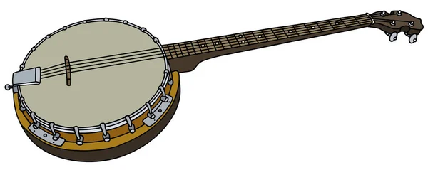 Banjo viejo de cuatro cuerdas — Vector de stock