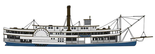 蒸汽桨船 — 图库矢量图片