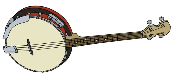 Red four strings banjo — Stock Vector