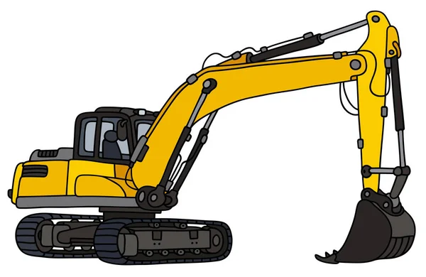 Yellow big excavator — Stock Vector