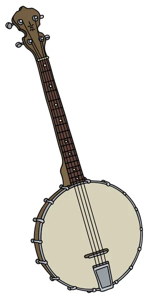 Banjo viejo de cuatro cuerdas — Vector de stock