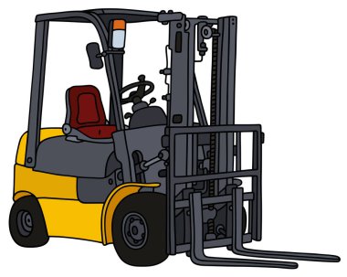 Yellow small forklifts clipart