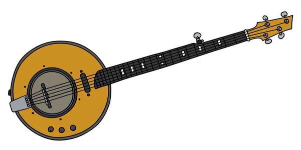 Banjo eléctrico amarillo — Vector de stock