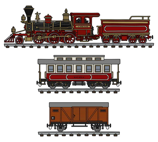 Tren de vapor americano clásico — Vector de stock