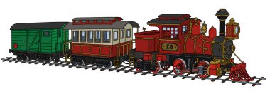 Komik eski Amerikan buharlı tren