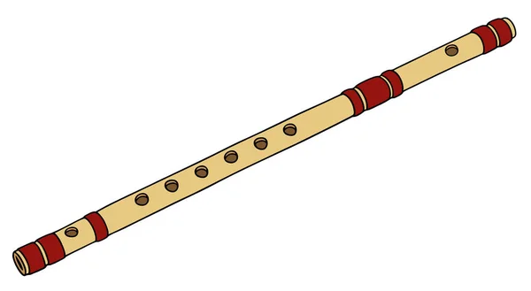 Flûte simple en bois — Image vectorielle