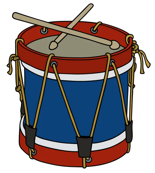 Old military drum — Stock Vector