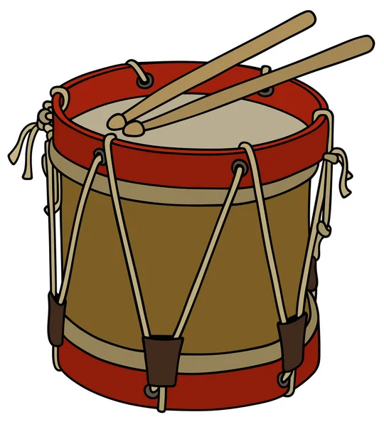 Old military drum — Stock Vector