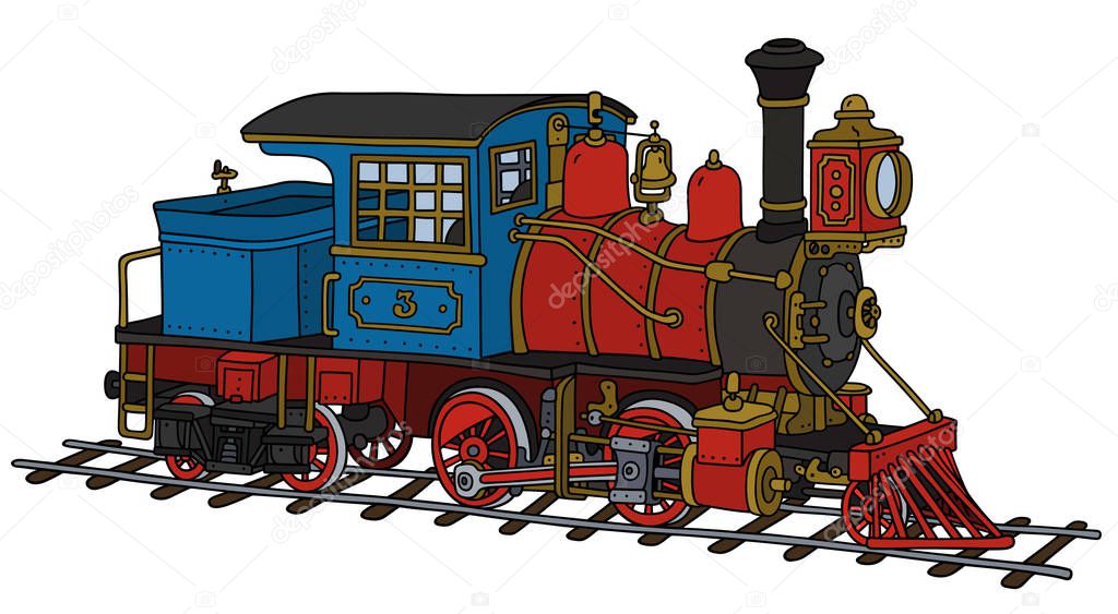 Funny old american steam locomotive — Stock Vector © 2v #136826330