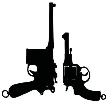 İki vintage askeri tabanca