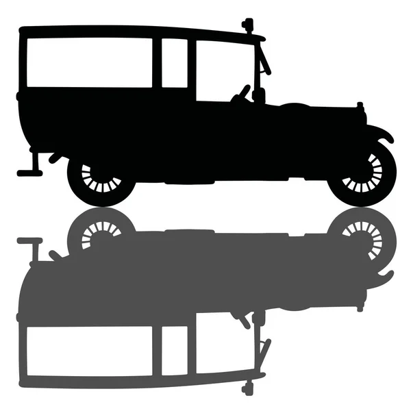 Schwarze Silhouette eines historischen Krankenwagens — Stockvektor