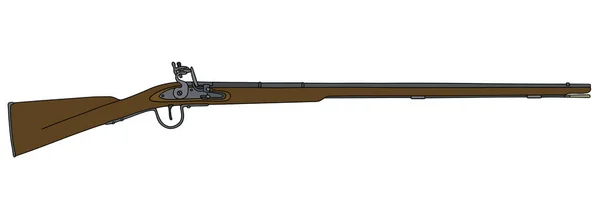 Historical long matchlock rifle — Stock Vector