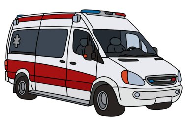 Kırmızı ve beyaz ambulans