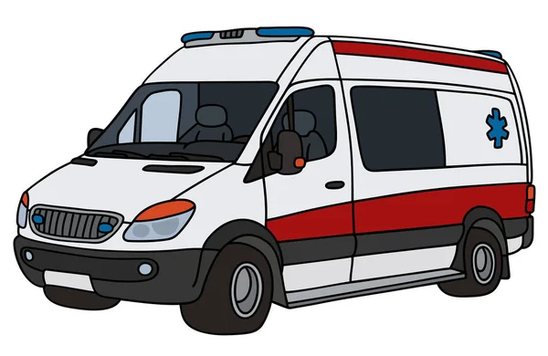 Red and white ambulance — Stock Vector