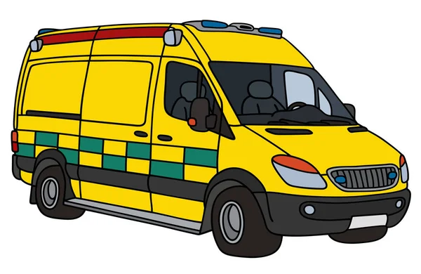 Gele grote ambulance — Stockvector