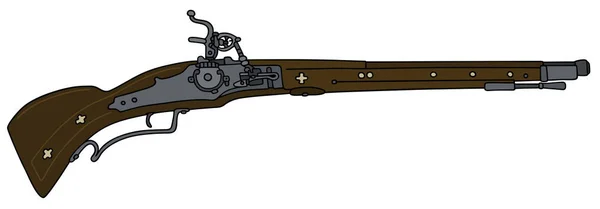 Historical flintlock gun — Stock Vector