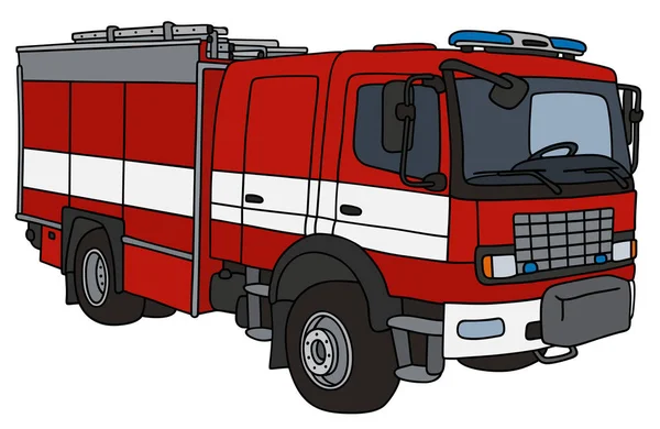 Dibujo manual de un camión de bomberos — Vector de stock