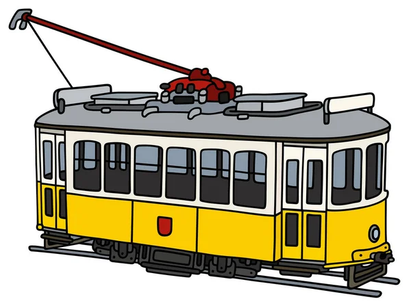 Вінтаж жовтий трамвай — стоковий вектор