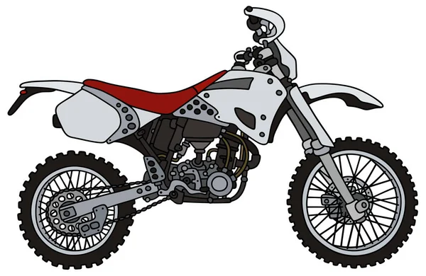 Motocicleta de terreno branco — Vetor de Stock