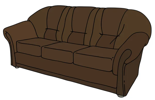 Kulit gelap sofa - Stok Vektor