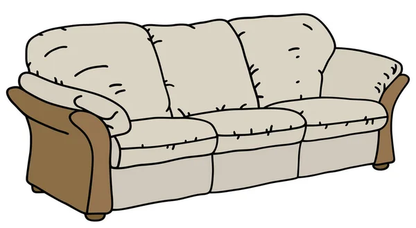 Белый и бежевый диван — стоковый вектор